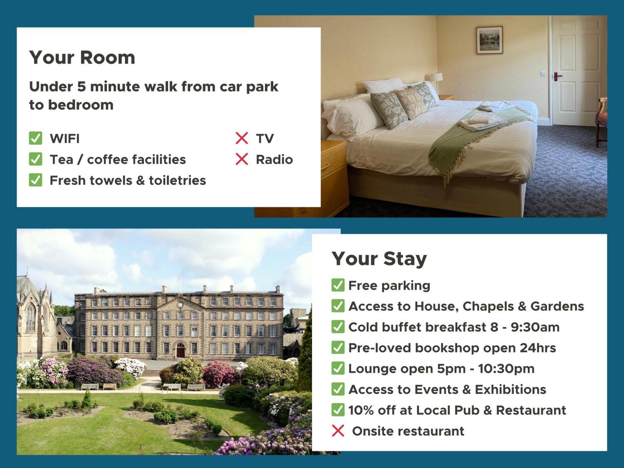לינה וארוחת בוקר דורהם Ushaw Historic House, Chapels & Gardens חדר תמונה